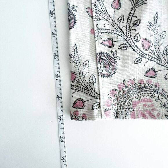 Anthropologie Pilcro and the Letterpress Womens Jeans Skinny Floral Print Cream - Picture 9 of 11